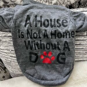 Gray Dog Sweater with Red Paw Print